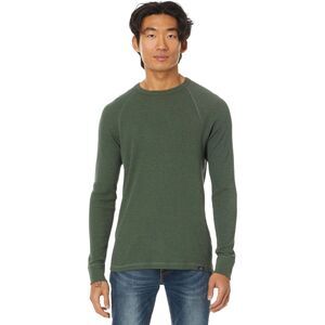 Faherty Men's Long Sleeve Cloud Waffle Crew, Deep Fern Heather Size XL